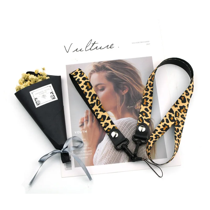 Leopard Phone Neck Straps Lanyard For Keys Cheetah ID Badge Phone Neck Phone Straps with Keyring For Smart Cellphone ID Card - Image 2