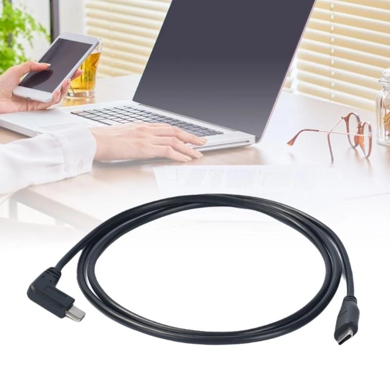 DXAB Type C to C 60W Charging Data Transfer Cable 90 Degree PVC for Phone 16
