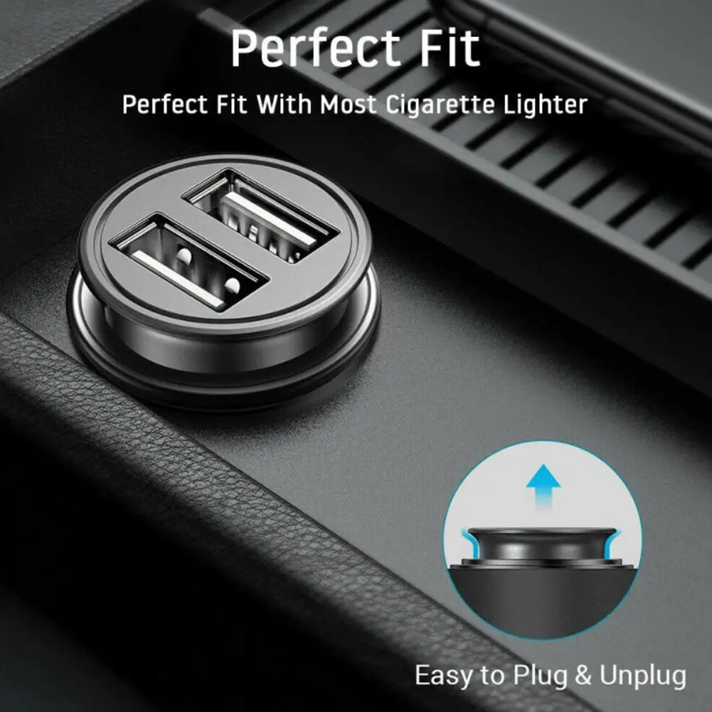 Dual USB Car Charger 2.4A 5V 2 Port Cigarette Lighter USB Power Adapter Fast Charging Car Phone Charger For All Smart Phones - Image 2