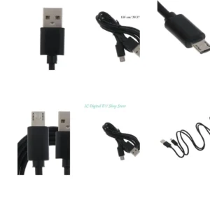 E74D 5V microed USB Cable 3.3ft USB to Microed USB 8mm Long Tip Charging Cable for Androids Phones Tablets Pad