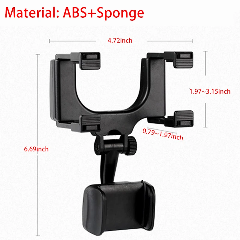 360° Car Mirror Telescopic Smart Phone Holder Mount Mobile Phone Support Stand Car GPS Adjustable CellPhone For iPhone 13 Holder - Image 3