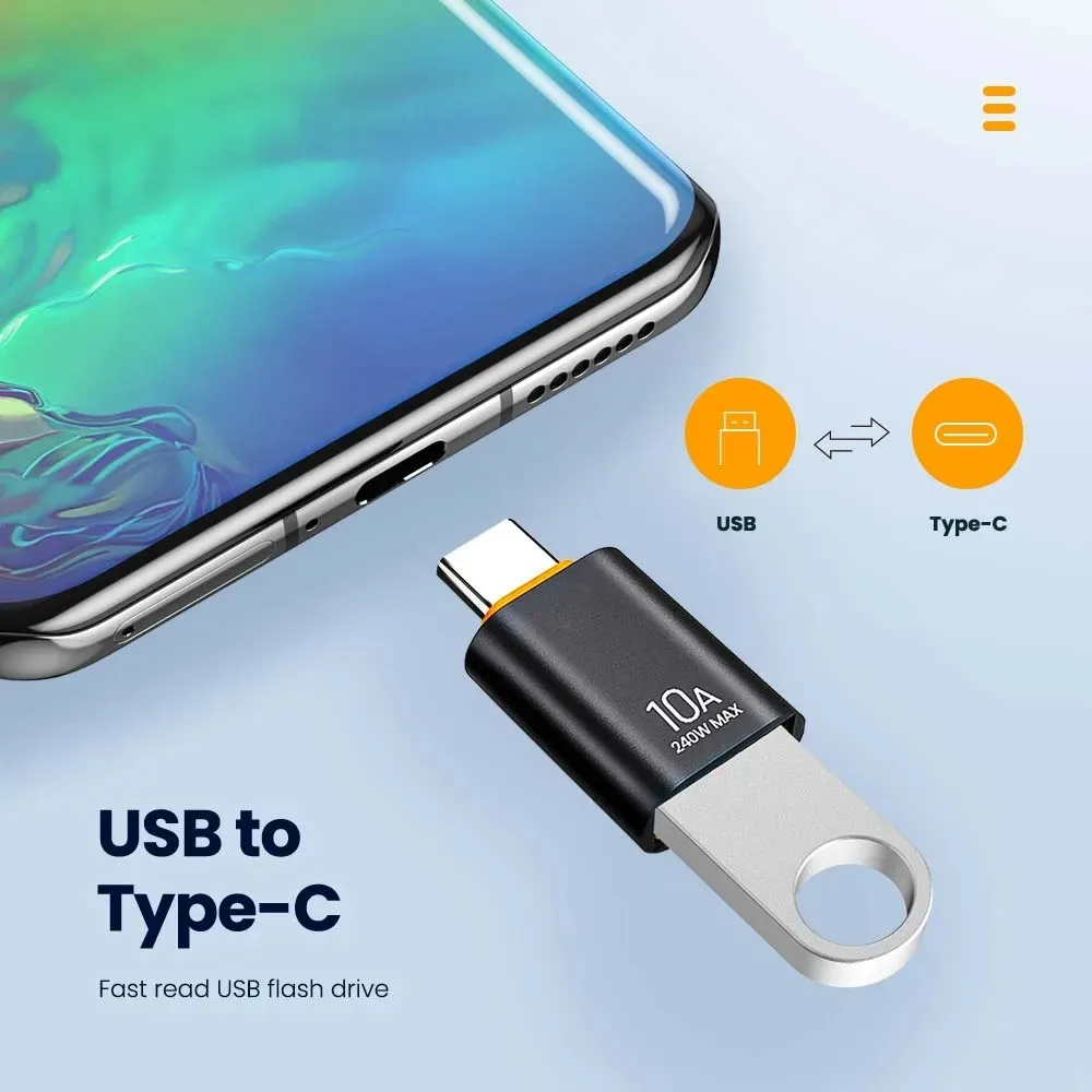 10A USB OTG Data Transfer Adapter Type C Female to USB Male Converter Fast Charging Adapter For Laptop Macbook Smart Cell Phone - Image 5