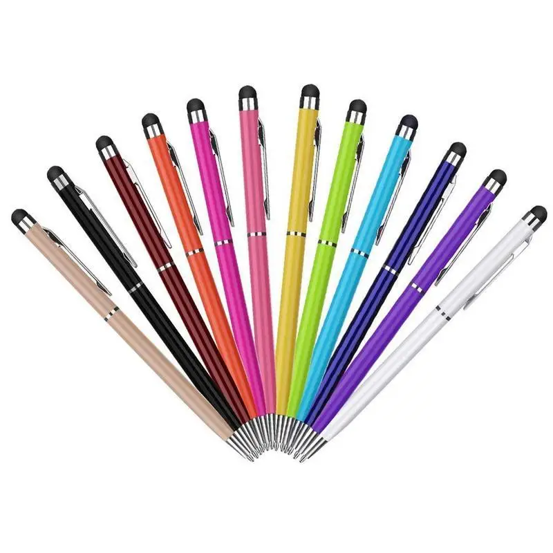 For IPhone/Android 1Pcs 2 In 1 Capacitive Stylus Pen Smart Tablet Phone Universal Drawing Pens All Capacitive Touch Screens Pen
