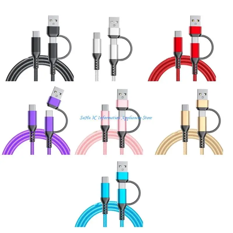 J0MB Type C/USB Male to Type C Male Connectors Wire 60W Charging Line Data Cord