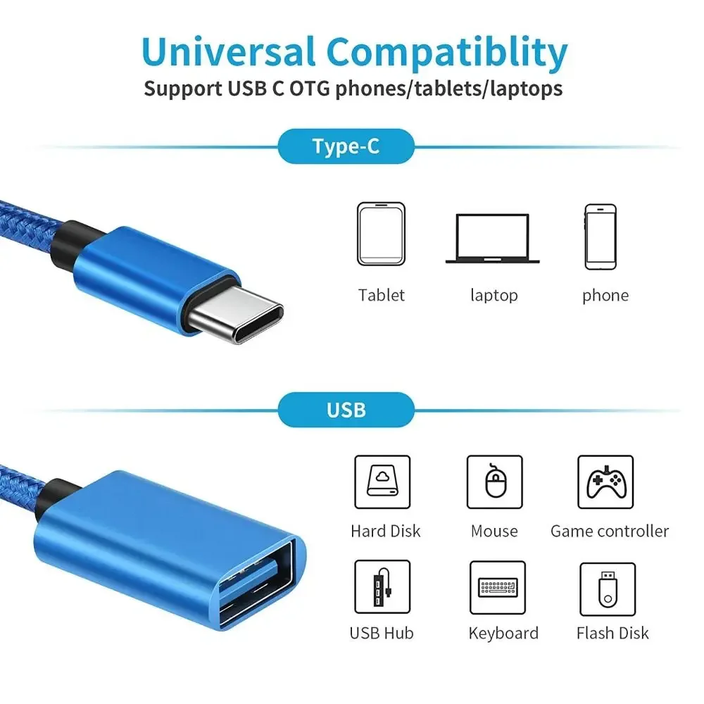 Short Digital Cables Converter Type C Cable Mobile Phone OTG Connector Cable OTG USB Cable USB to Type C Adapter OTG Data Cable - Image 3