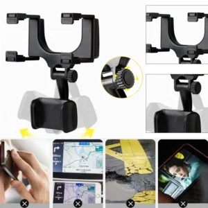 360° Car Mirror Telescopic Smart Phone Holder Mount Mobile Phone Support Stand Car GPS Adjustable CellPhone For iPhone 13 Holder