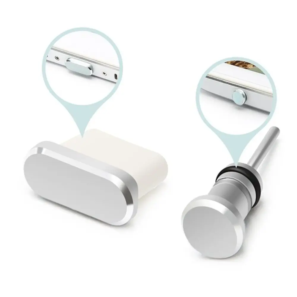 2Pcs/set Metal Type-C Charging Port Anti-Dust 3.5mm Earphone Jack Dust Plug For Samsung Huawei Xiaomi Smart Phone Accessories - Image 5
