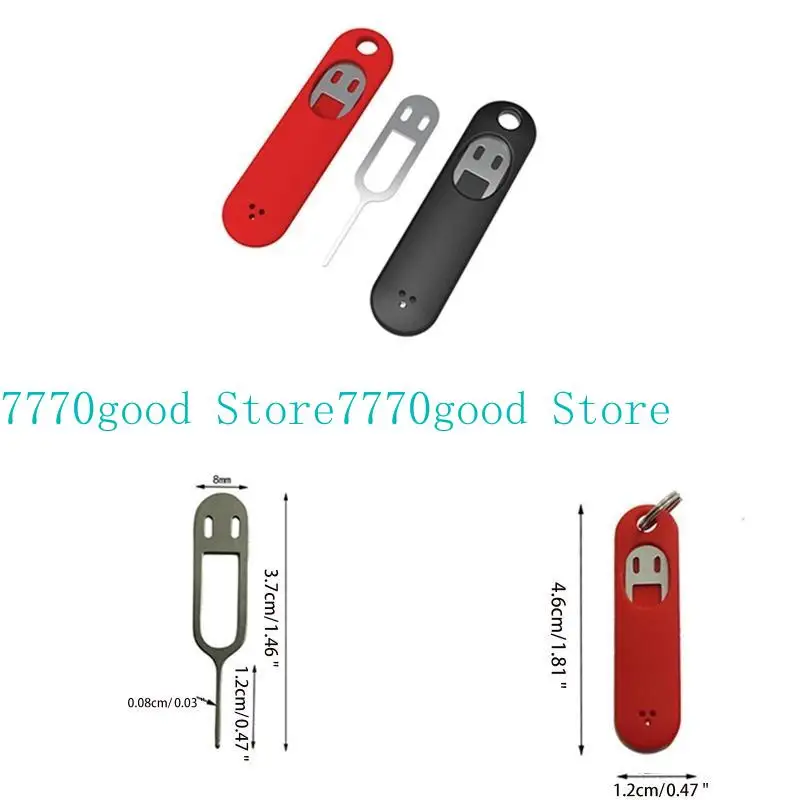 31BA Universal SIM Card Removal Tool Sim Card Tray Eject Pin Removal Tools with Detachable Keychain Charm for Smart Phone - Image 6